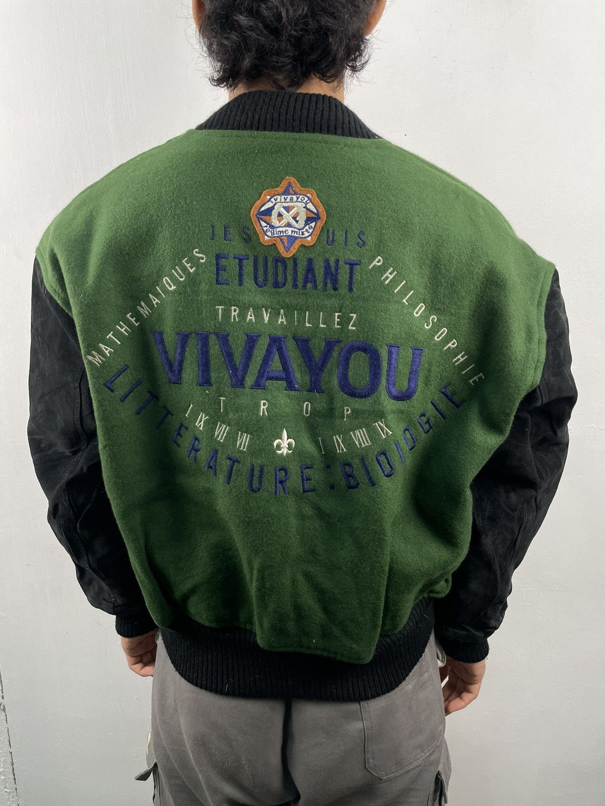 Japanese Brand Vintage 80s Vivayou Varsity Jacket Big Logo Spellout Size US M / EU 48-50 / 2 - 2 Thumbnail