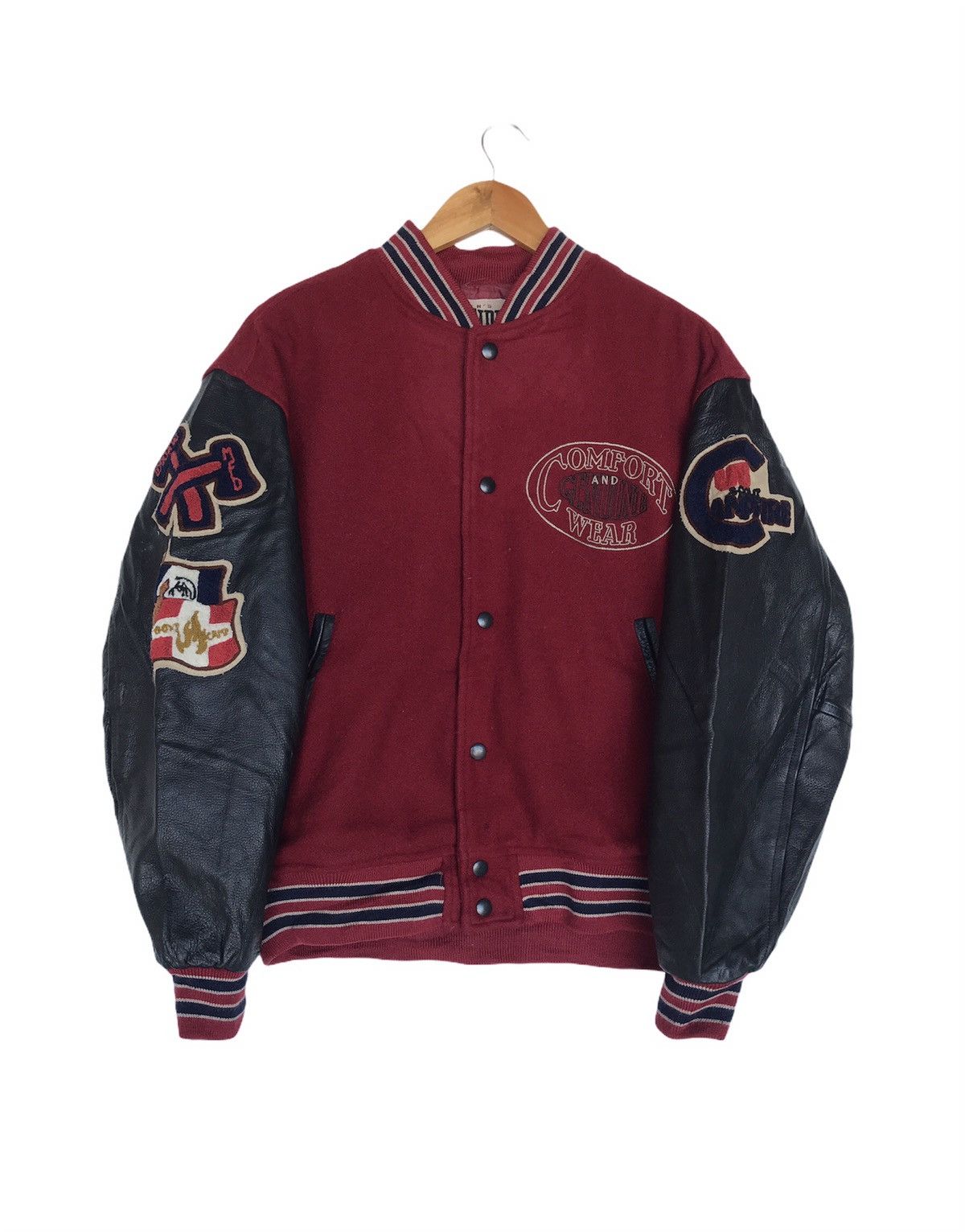 Japanese Brand Vintage Men’s Flandre Leather Varsity Jacket 1970s Size US M / EU 48-50 / 2 - 2 Thumbnail