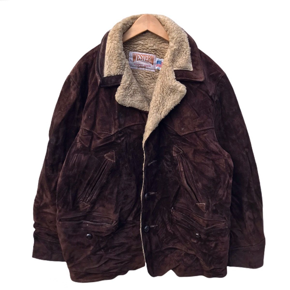 Schott Vintage Schott sherpa leather western jacket Size US L / EU 52-54 / 3 - 1 Thumbnail