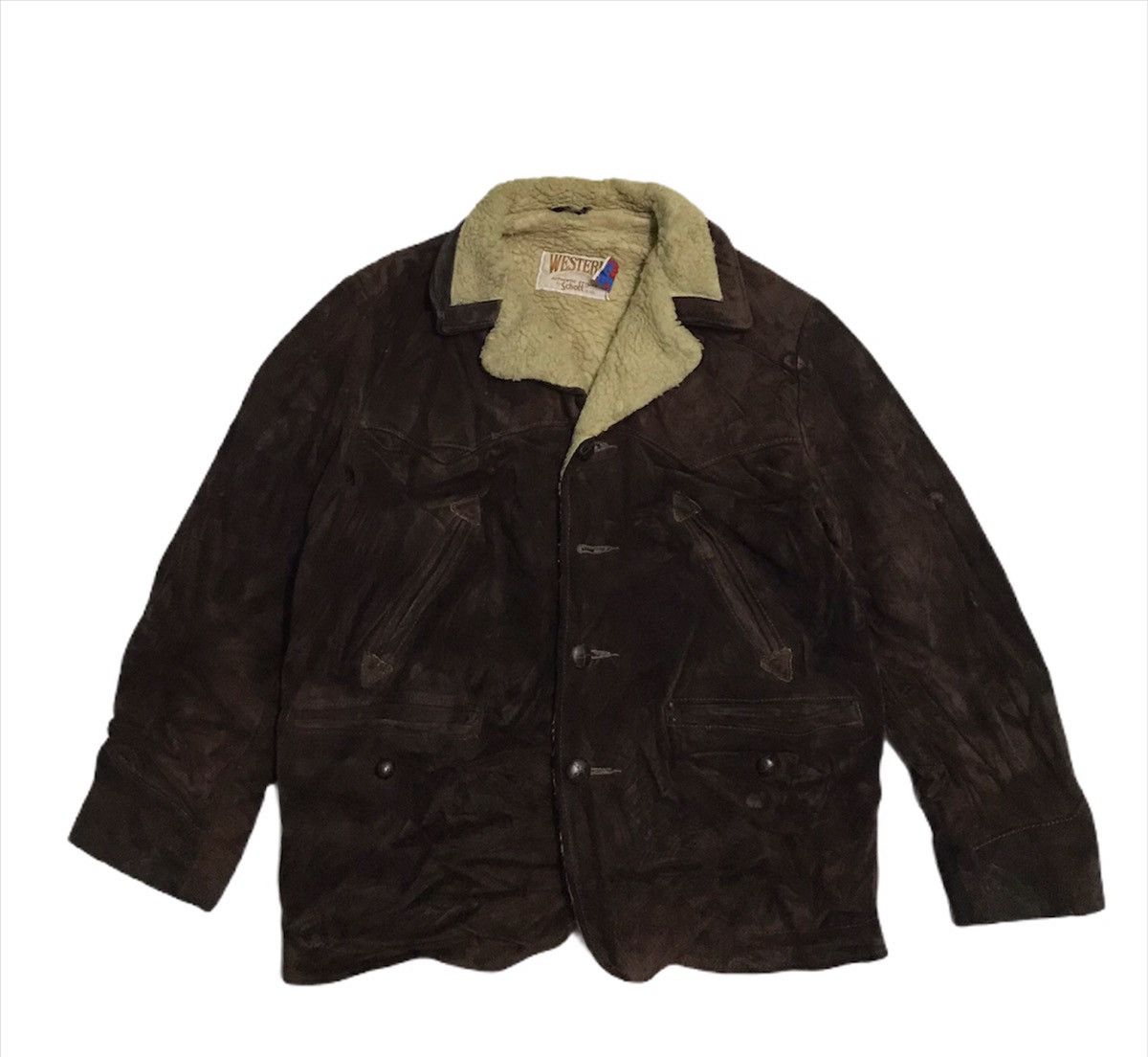 Schott Vintage Schott sherpa leather western jacket Size US L / EU 52-54 / 3 - 6 Thumbnail