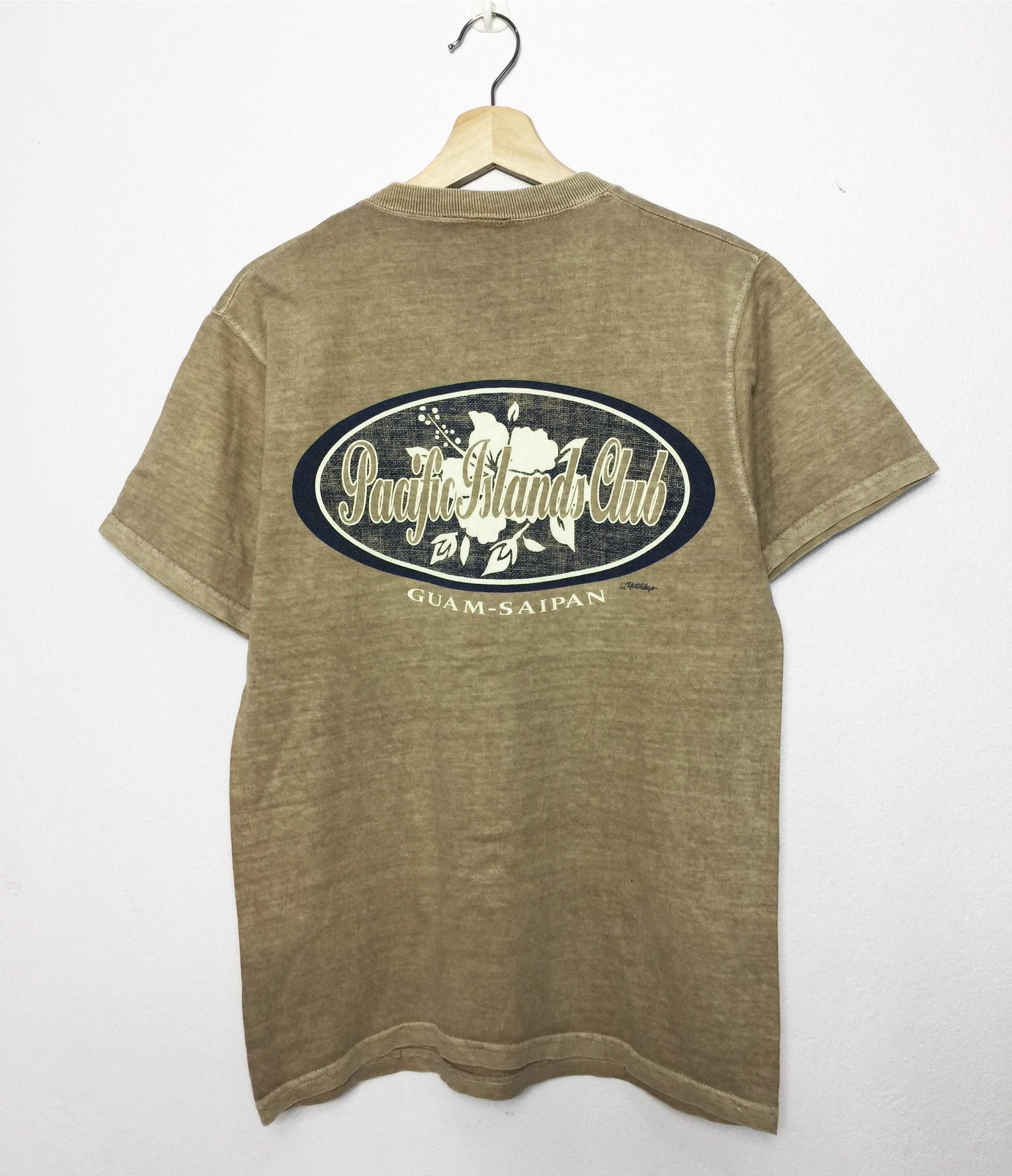 image of Vintage VTG 1995 Yesterdays Pacific Island Club Guam Saipan Tees in Brown, Men's (Size Small)