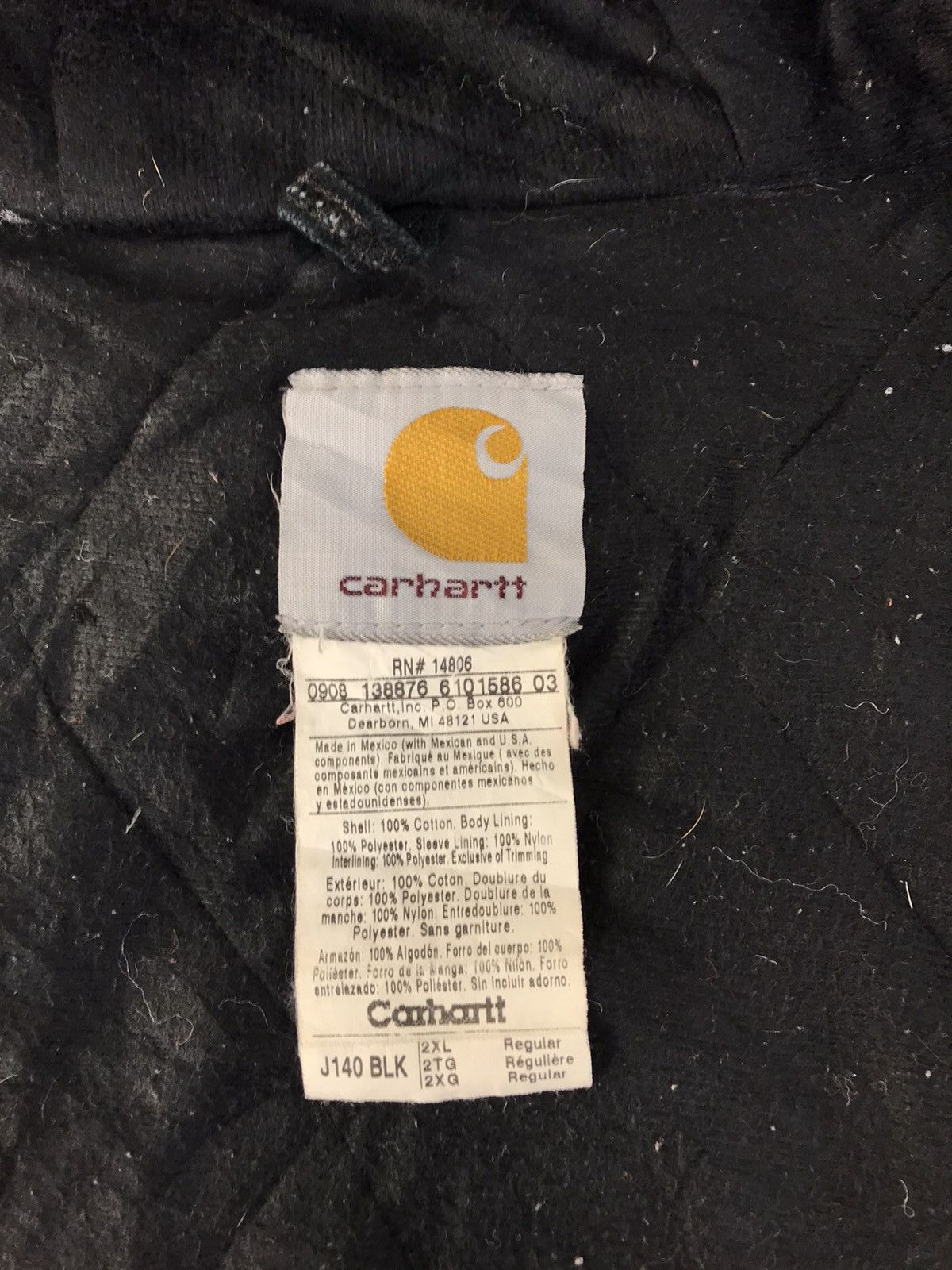 Carhartt Carhartt Loose Black Washed Insulated Thick Jacket Hoodies Size US XXL / EU 58 / 5 - 7 Thumbnail