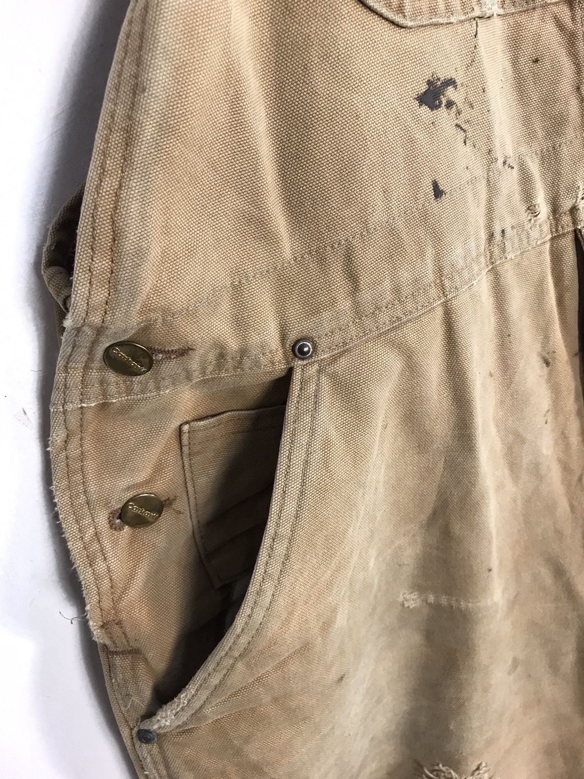 Carhartt 90s Distressed Carhartt Bib Dungaree Overall Carpenter Pant Size US 40 / EU 56 - 22 Thumbnail