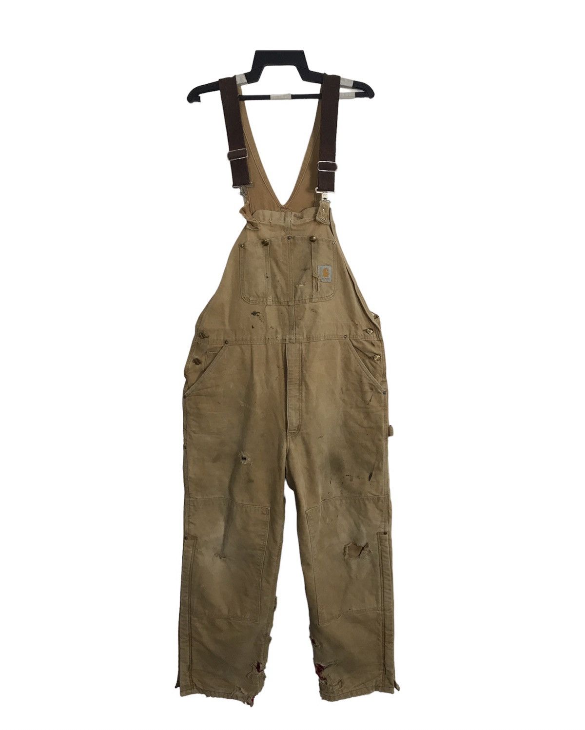 Carhartt 90s Distressed Carhartt Bib Dungaree Overall Carpenter Pant Size US 40 / EU 56 - 1 Thumbnail