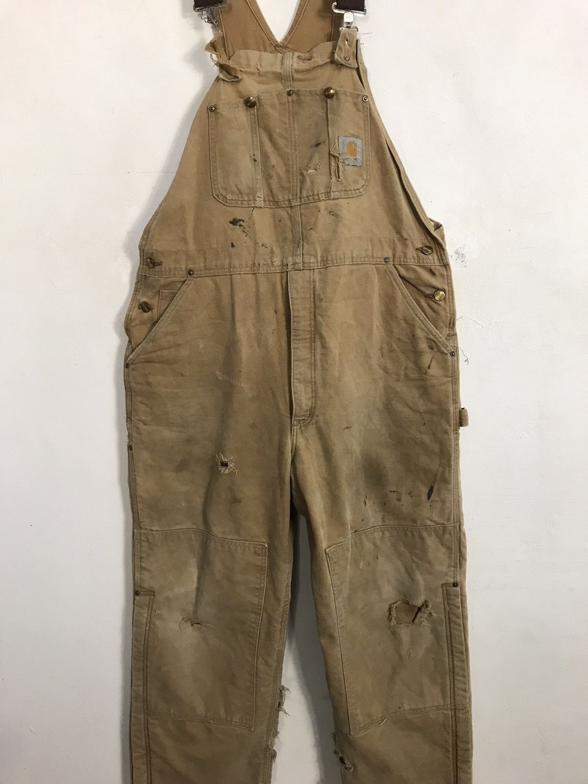 Carhartt 90s Distressed Carhartt Bib Dungaree Overall Carpenter Pant Size US 40 / EU 56 - 3 Thumbnail
