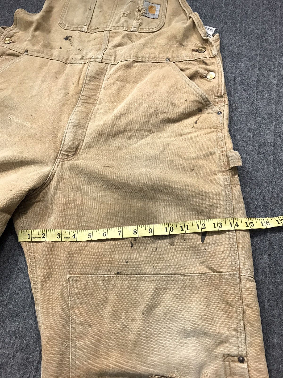 Carhartt 90s Distressed Carhartt Bib Dungaree Overall Carpenter Pant Size US 40 / EU 56 - 12 Thumbnail