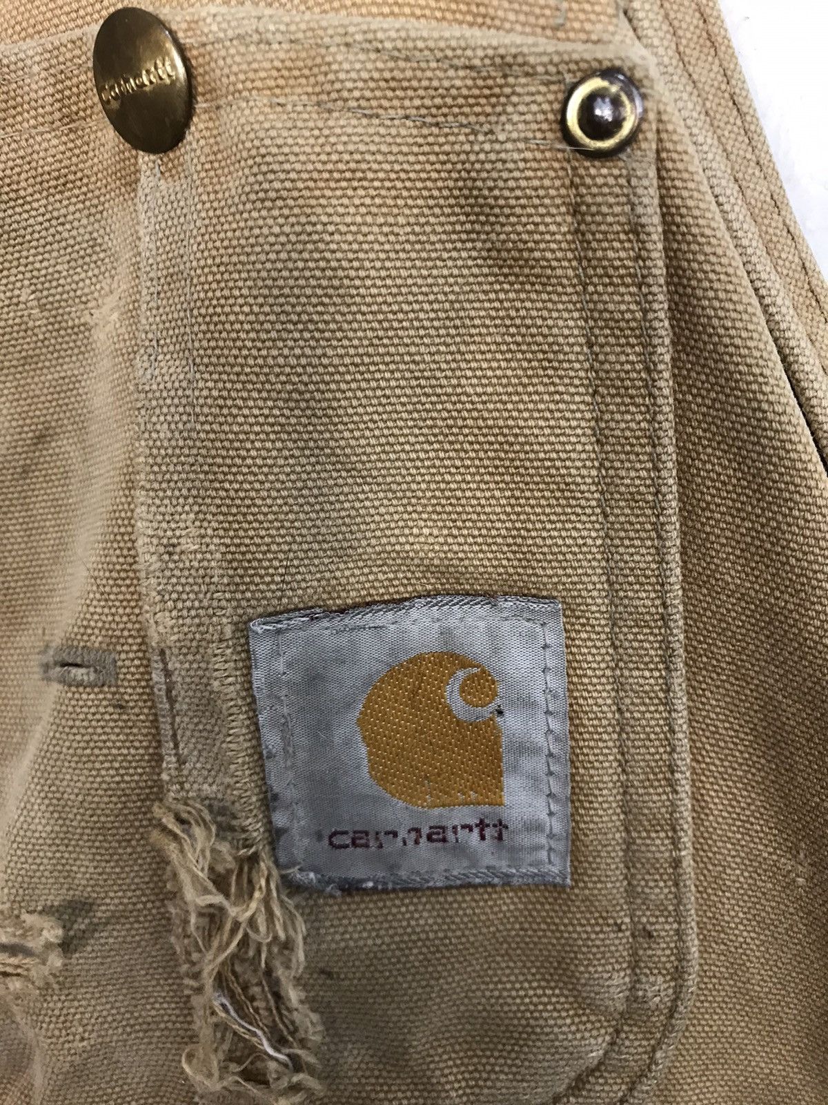 Carhartt 90s Distressed Carhartt Bib Dungaree Overall Carpenter Pant Size US 40 / EU 56 - 6 Thumbnail