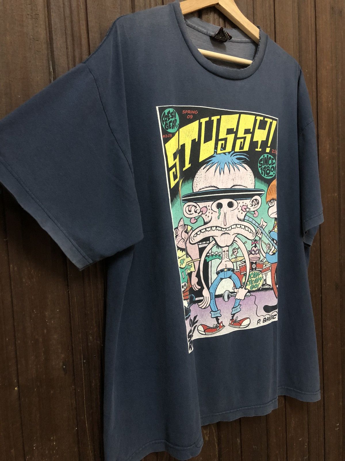Stussy × Vintage Distress! Vintage Stussy X Peter Bagge Big Print Tee Shirt Size US XL / EU 56 / 4 - 10 Thumbnail