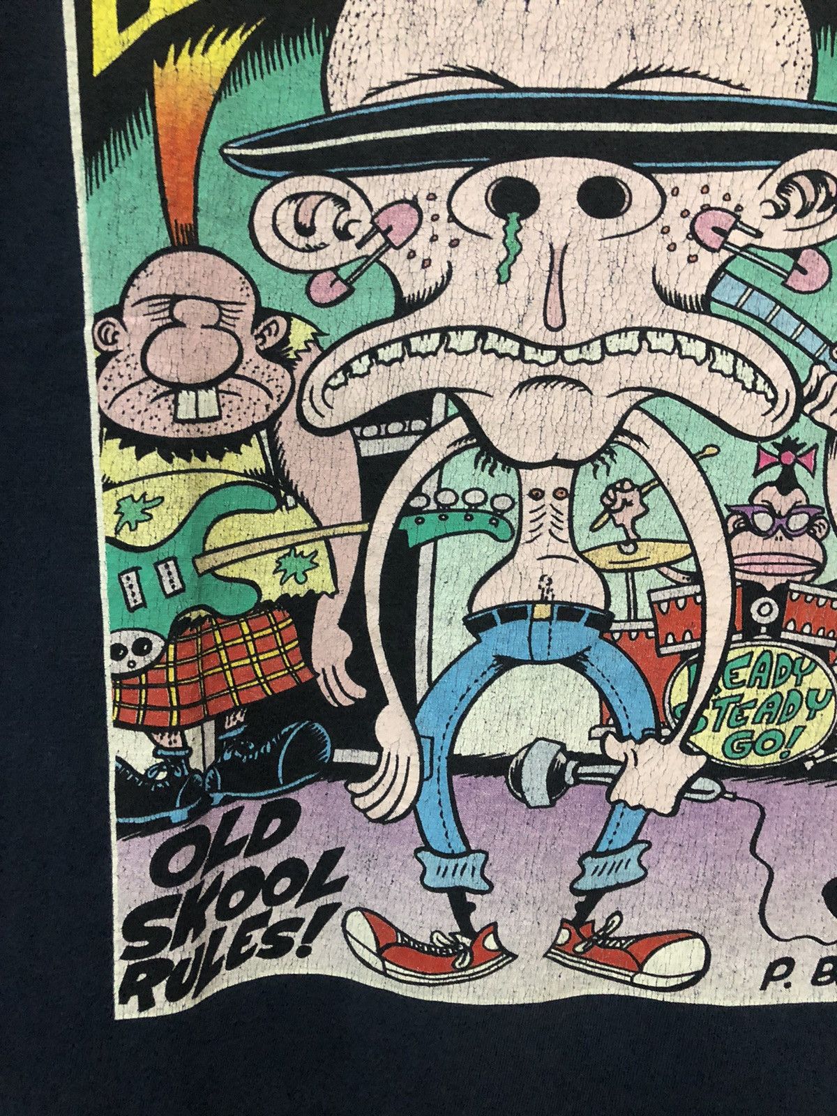 Stussy × Vintage Distress! Vintage Stussy X Peter Bagge Big Print Tee Shirt Size US XL / EU 56 / 4 - 6 Thumbnail