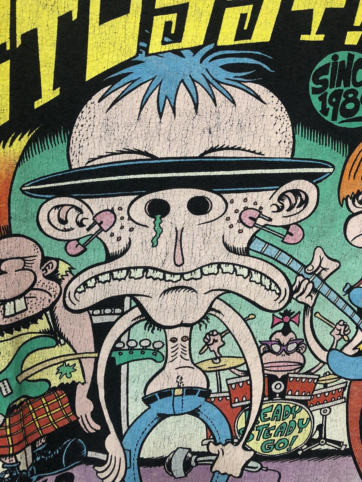Stussy × Vintage Distress! Vintage Stussy X Peter Bagge Big Print Tee Shirt Size US XL / EU 56 / 4 - 7 Thumbnail