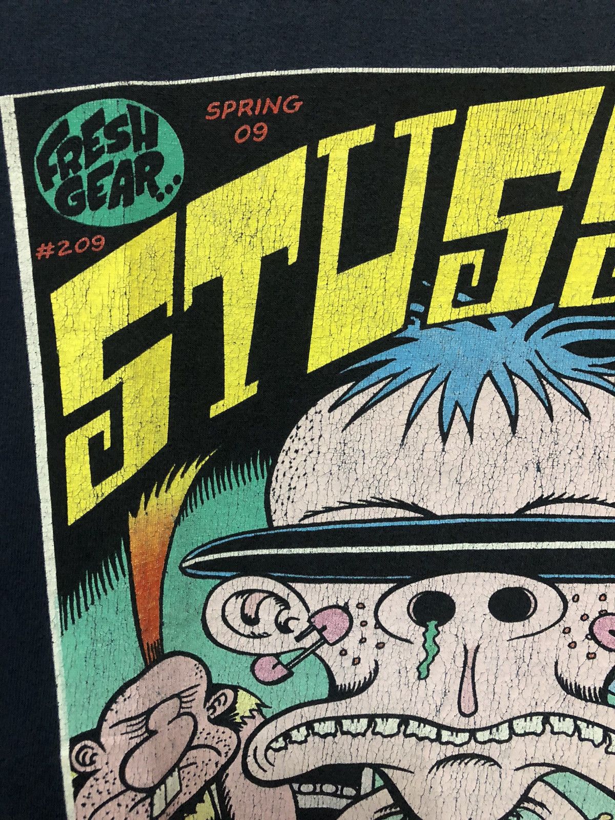 Stussy × Vintage Distress! Vintage Stussy X Peter Bagge Big Print Tee Shirt Size US XL / EU 56 / 4 - 3 Thumbnail