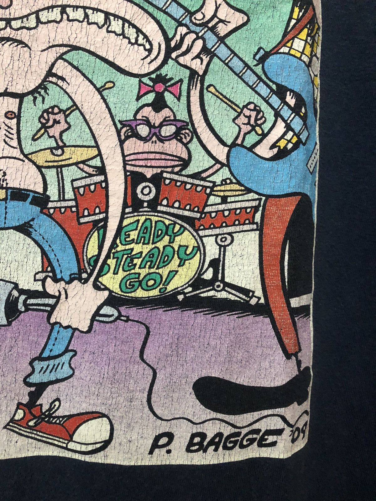 Stussy × Vintage Distress! Vintage Stussy X Peter Bagge Big Print Tee Shirt Size US XL / EU 56 / 4 - 5 Thumbnail