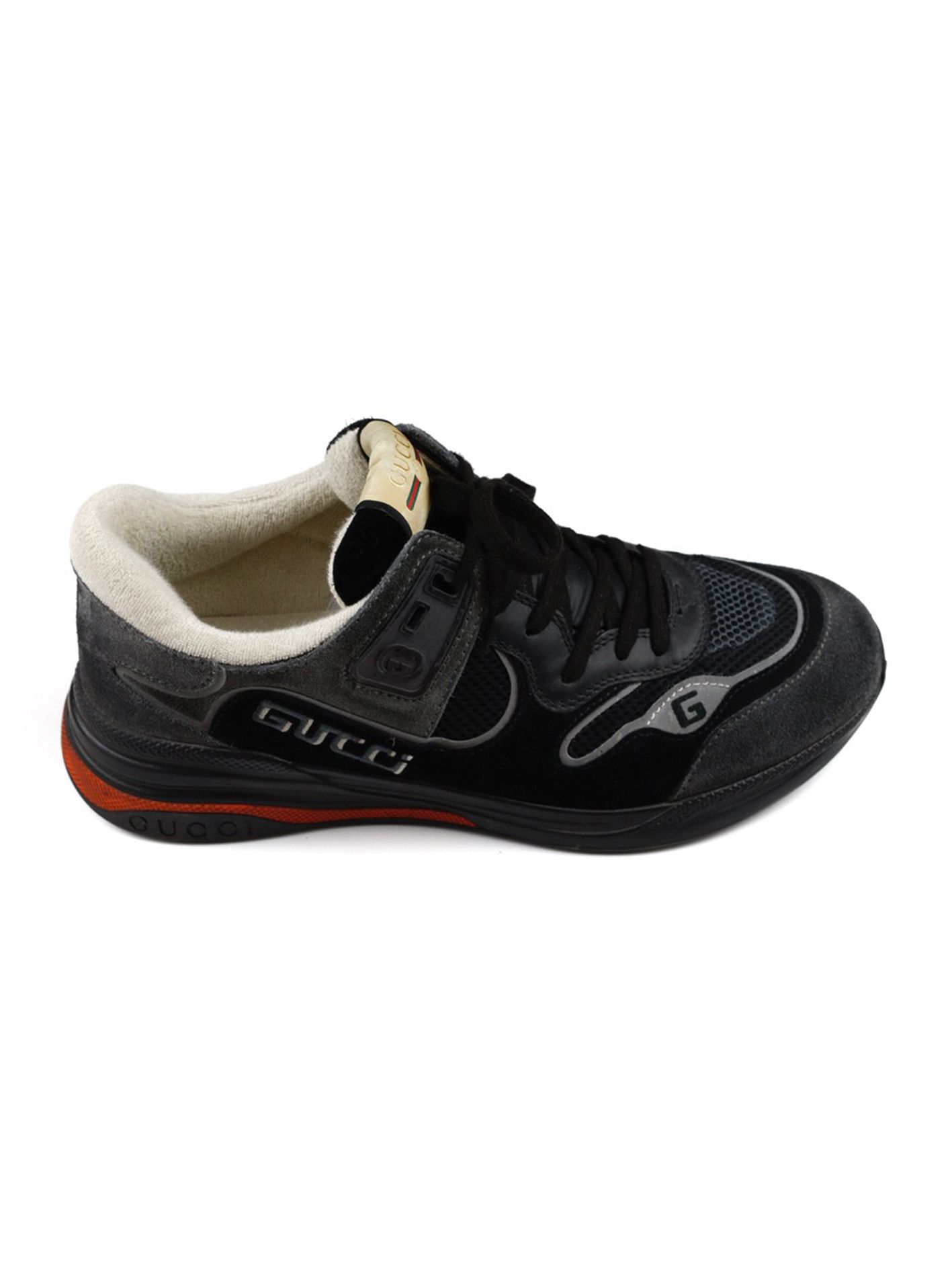 image of Gucci Ultrapace Suede Sneakers in Black, Men's (Size 10.5)
