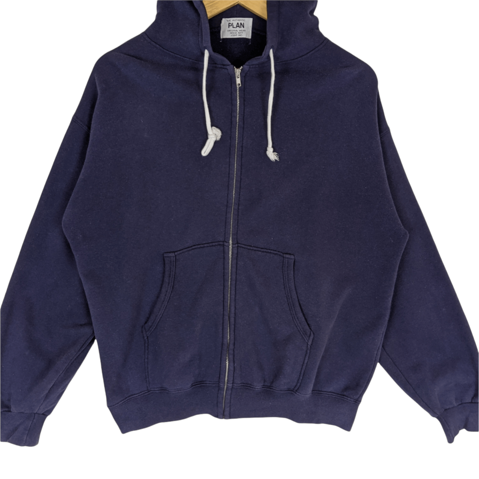 Japan PLAN Plain Zipper Hoodie Jumper Sweatshirt