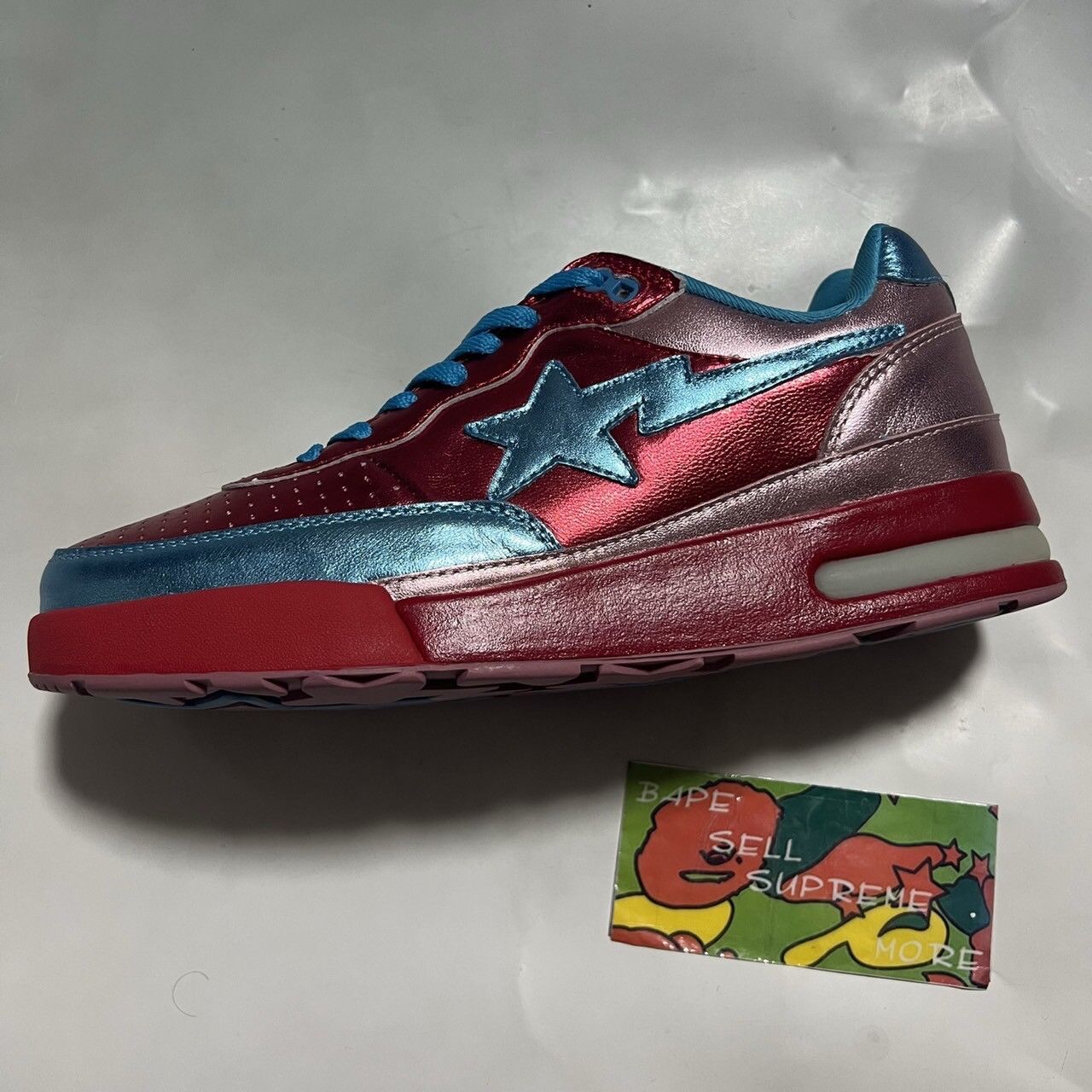image of Bape Pharrell Road Sta Red/blue Shoes in Metallic, Men's (Size 9)