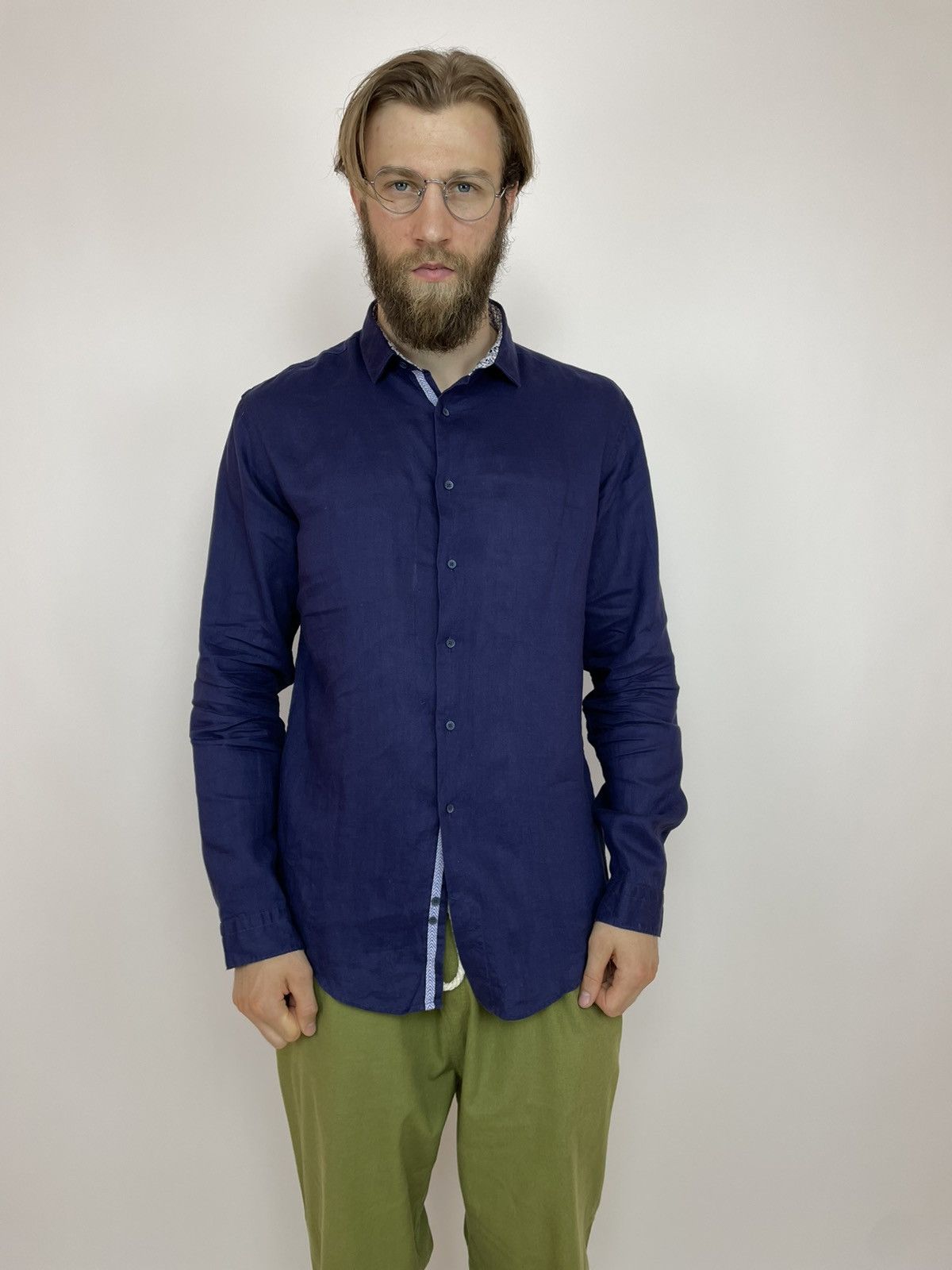 Zara ZARA Linen Shirt Slim Fit Long sleeve Mens size XL Size US XL / EU 56 / 4 - 2 Thumbnail