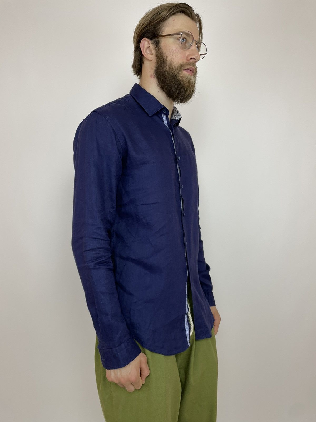 Zara ZARA Linen Shirt Slim Fit Long sleeve Mens size XL Size US XL / EU 56 / 4 - 4 Thumbnail