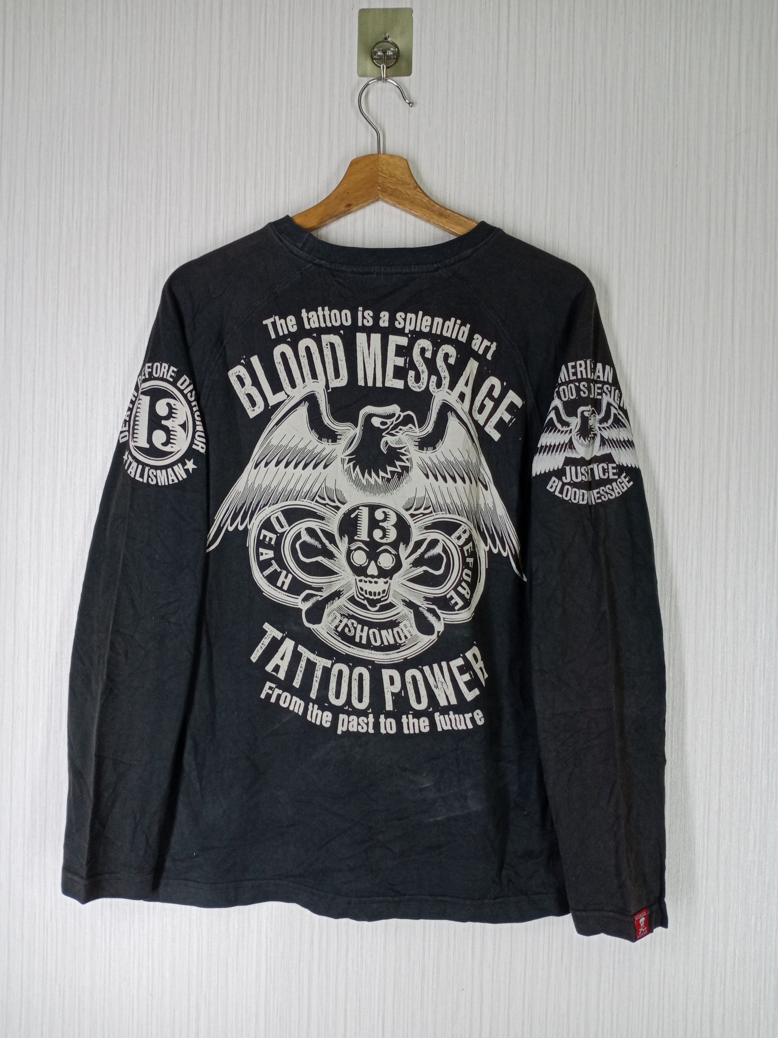 Japanese Brand Rare Vintage Blood Message Tattoo Power Ted Company Tshirt Size US M / EU 48-50 / 2 - 1 Thumbnail