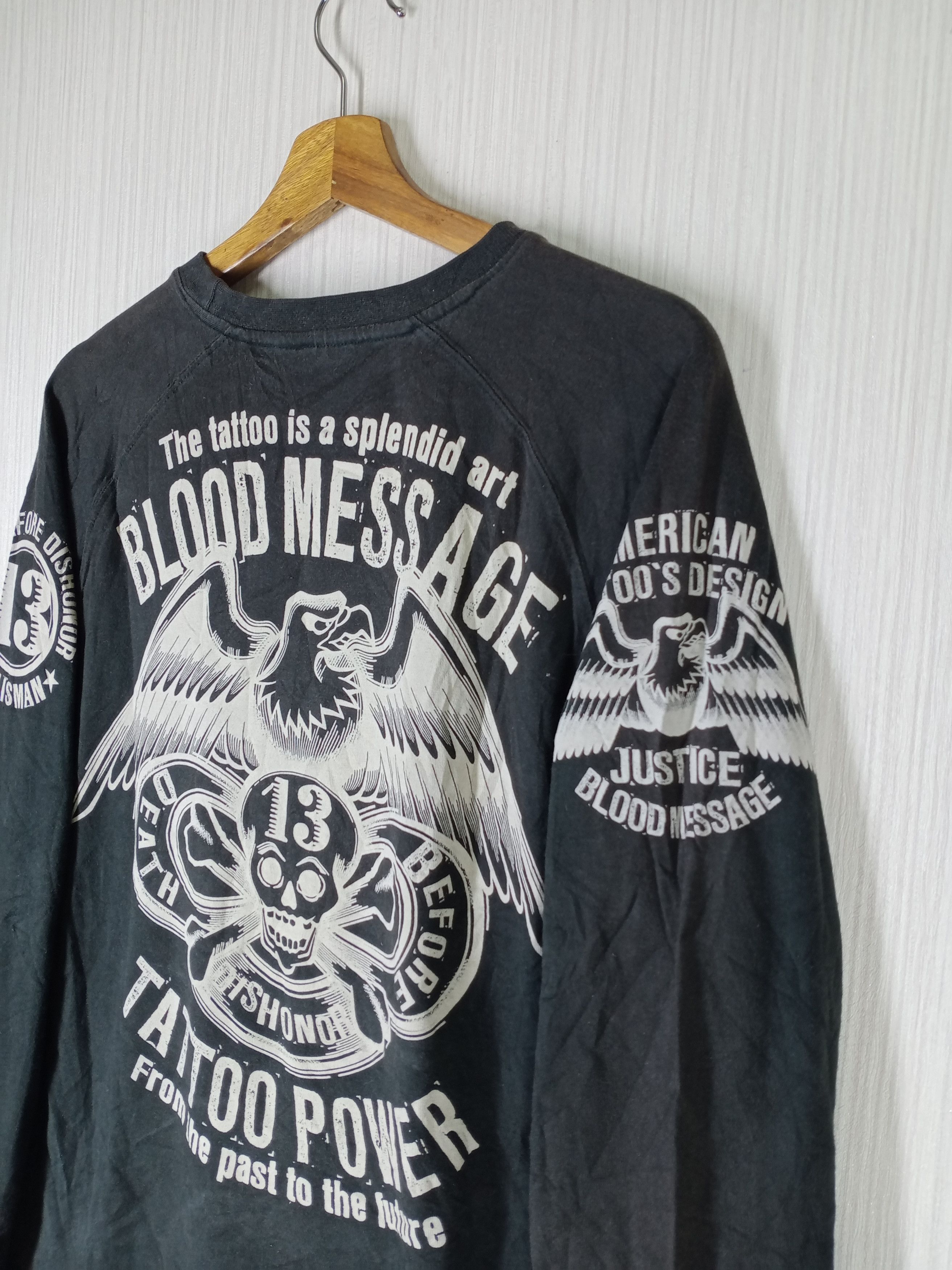 Japanese Brand Rare Vintage Blood Message Tattoo Power Ted Company Tshirt Size US M / EU 48-50 / 2 - 3 Thumbnail