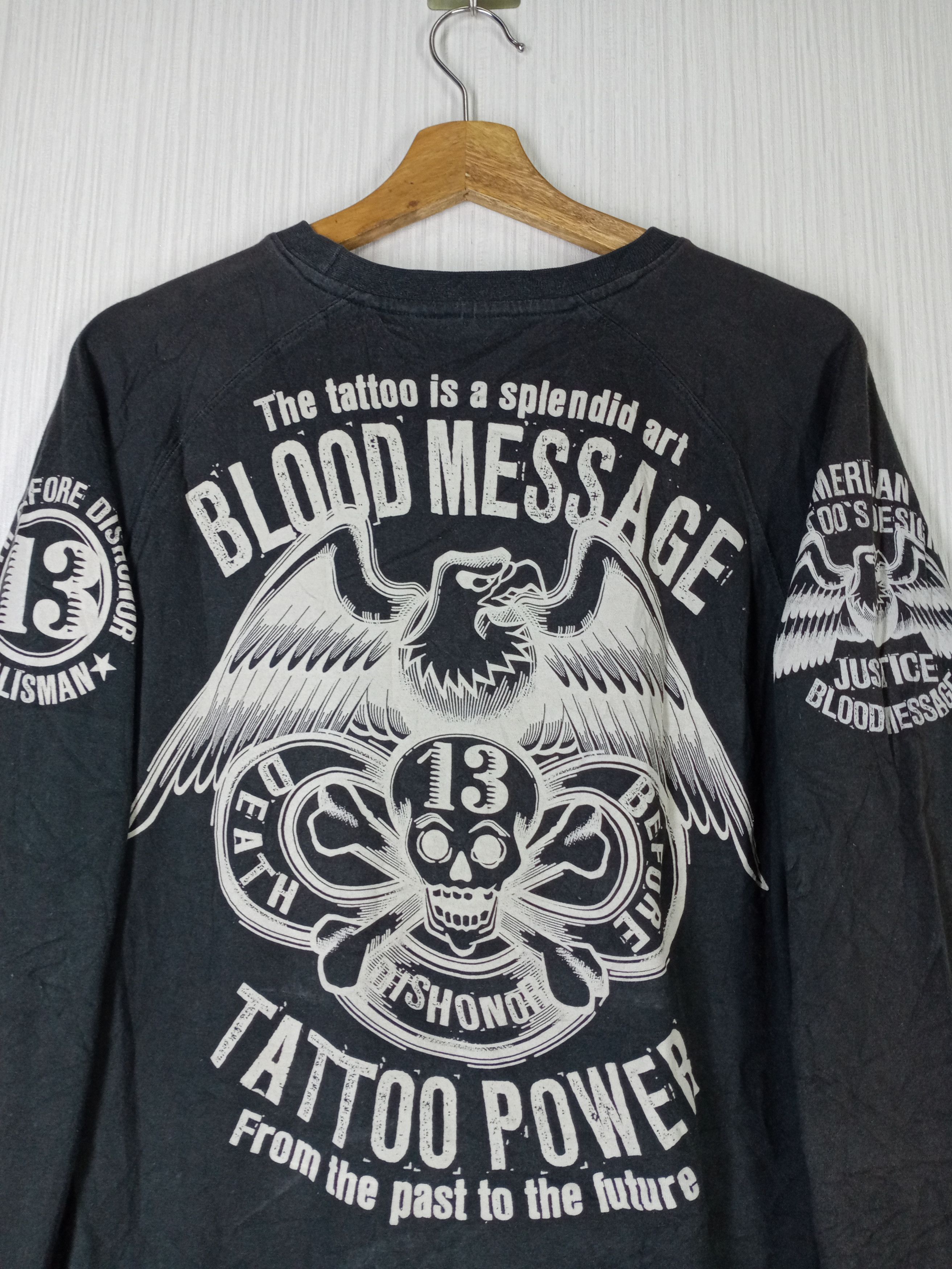 Japanese Brand Rare Vintage Blood Message Tattoo Power Ted Company Tshirt Size US M / EU 48-50 / 2 - 4 Thumbnail