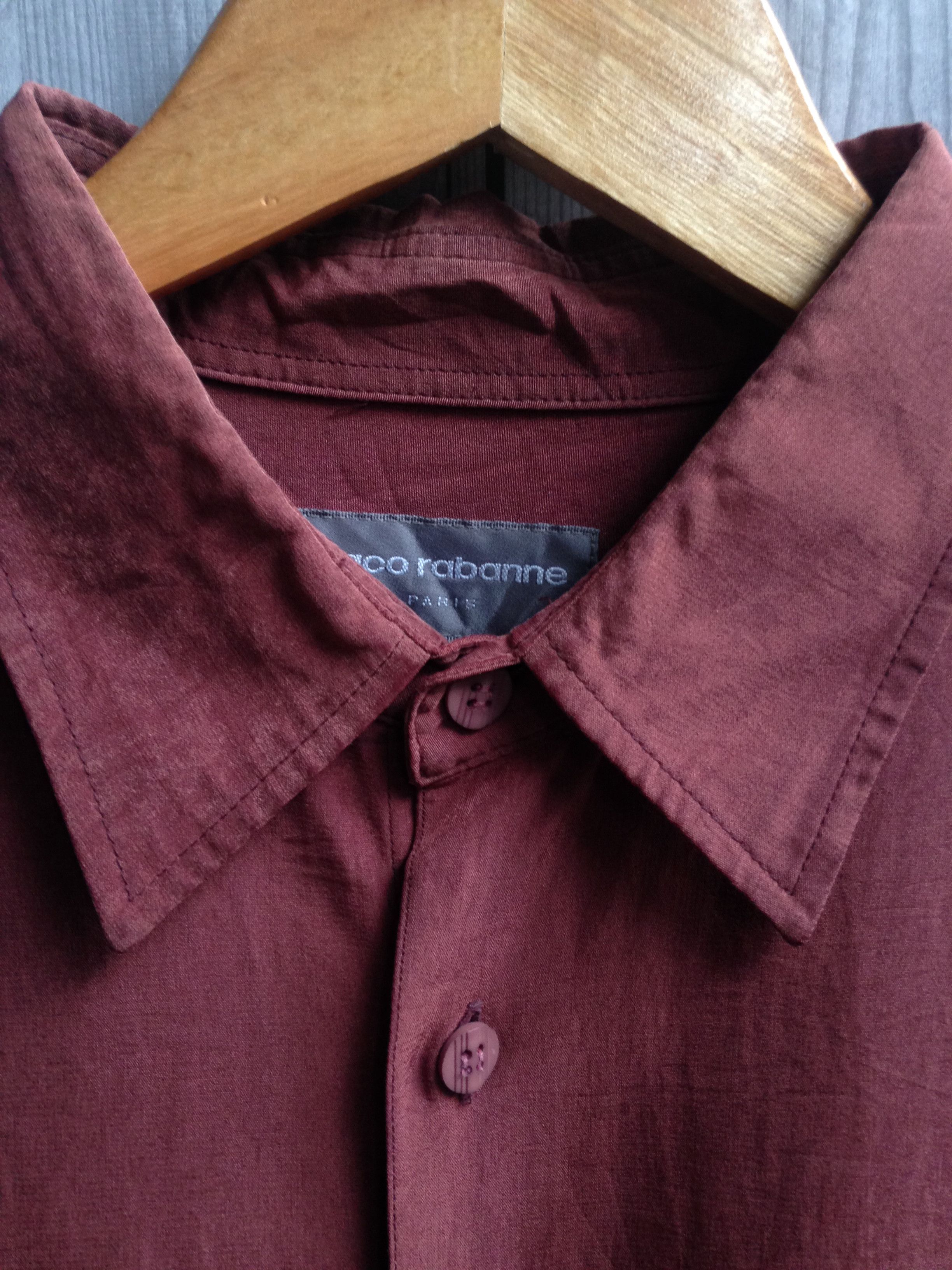 Designer × Other × Paco Rabanne Paco Rabanne Paris Maroon Shirt Size US L / EU 52-54 / 3 - 4 Thumbnail