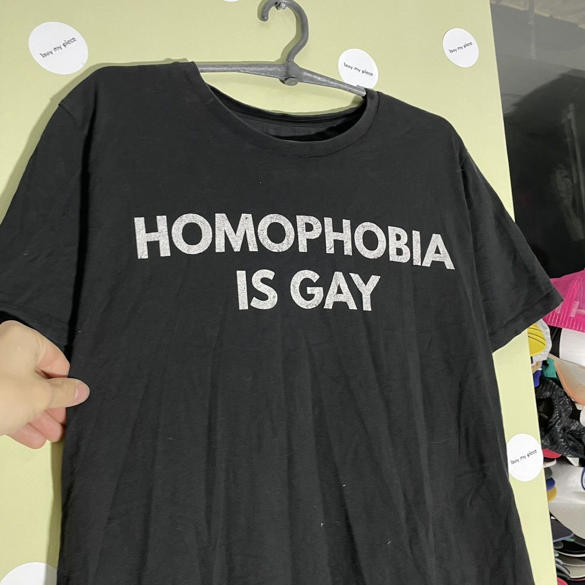 Vintage Y2K Homophobia Is Gay Graphic Tee Streetwear Punk Black L Size US L / EU 52-54 / 3 - 5 Thumbnail