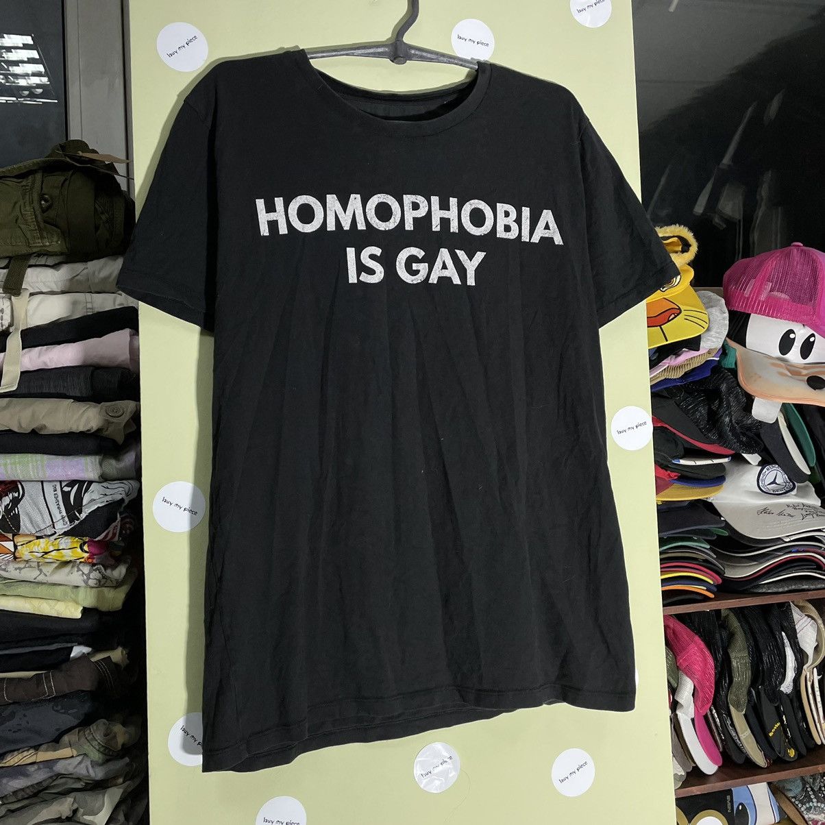 Vintage Y2K Homophobia Is Gay Graphic Tee Streetwear Punk Black L Size US L / EU 52-54 / 3 - 2 Thumbnail