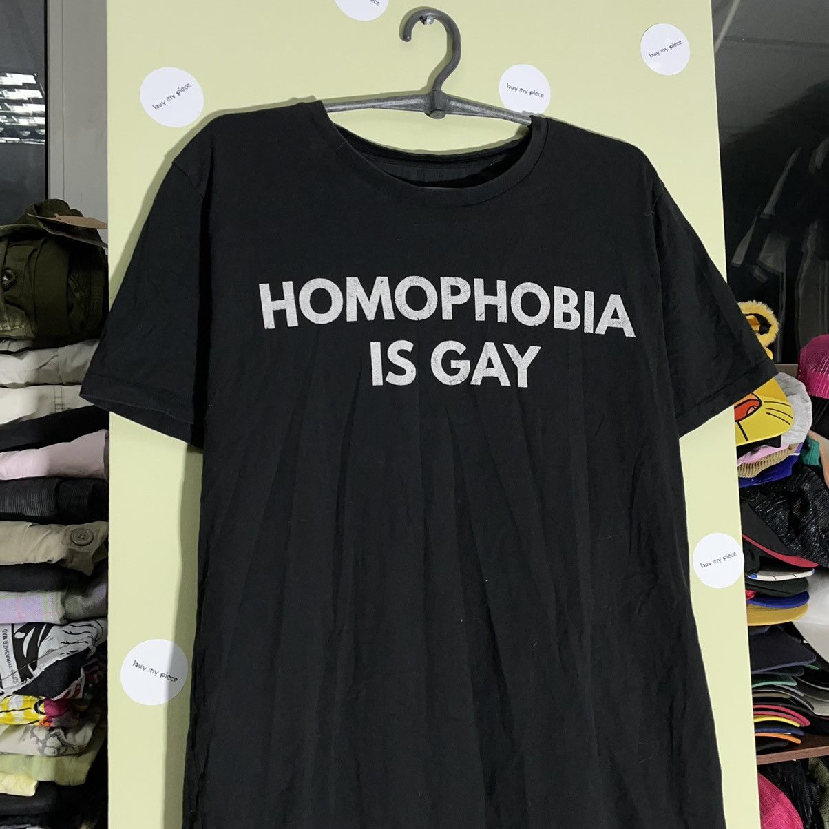 Vintage Y2K Homophobia Is Gay Graphic Tee Streetwear Punk Black L Size US L / EU 52-54 / 3 - 4 Thumbnail