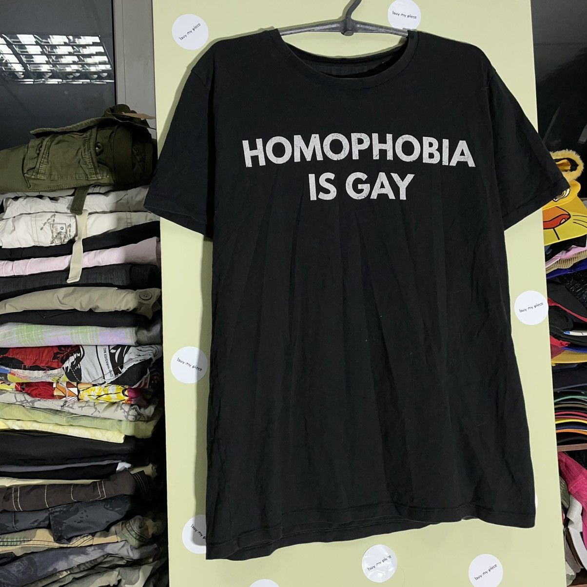 Vintage Y2K Homophobia Is Gay Graphic Tee Streetwear Punk Black L Size US L / EU 52-54 / 3 - 3 Thumbnail