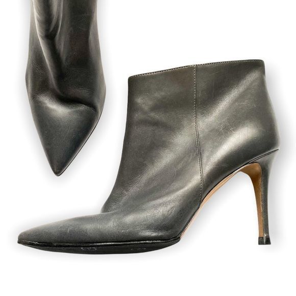Gianvito Rossi Gianvito Rossi Stilo Gray Leather Ankle Boots, Size 37.5EU Size US 7.5 / IT 37.5 - 4 Thumbnail