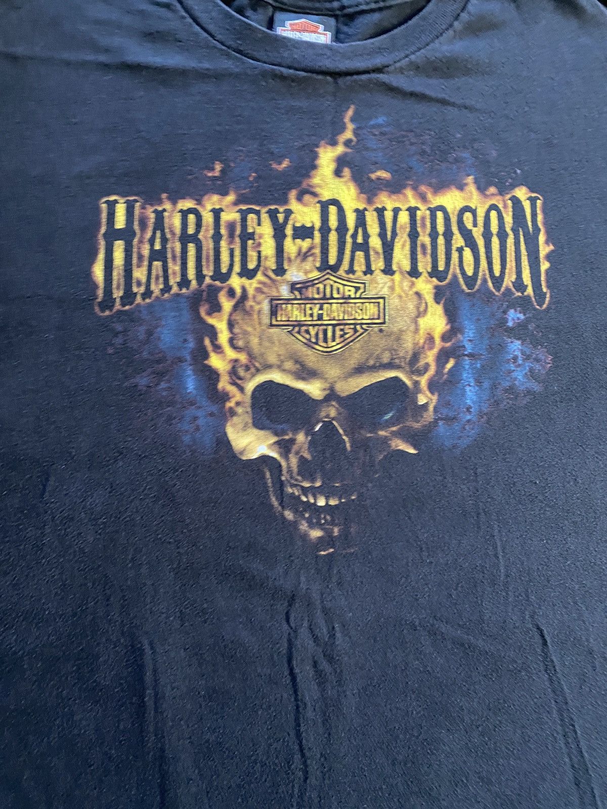 Harley Davidson 2011 Harley Davidson Orlando Fire Skull Oversized Tee Size US XXL / EU 58 / 5 - 8 Thumbnail
