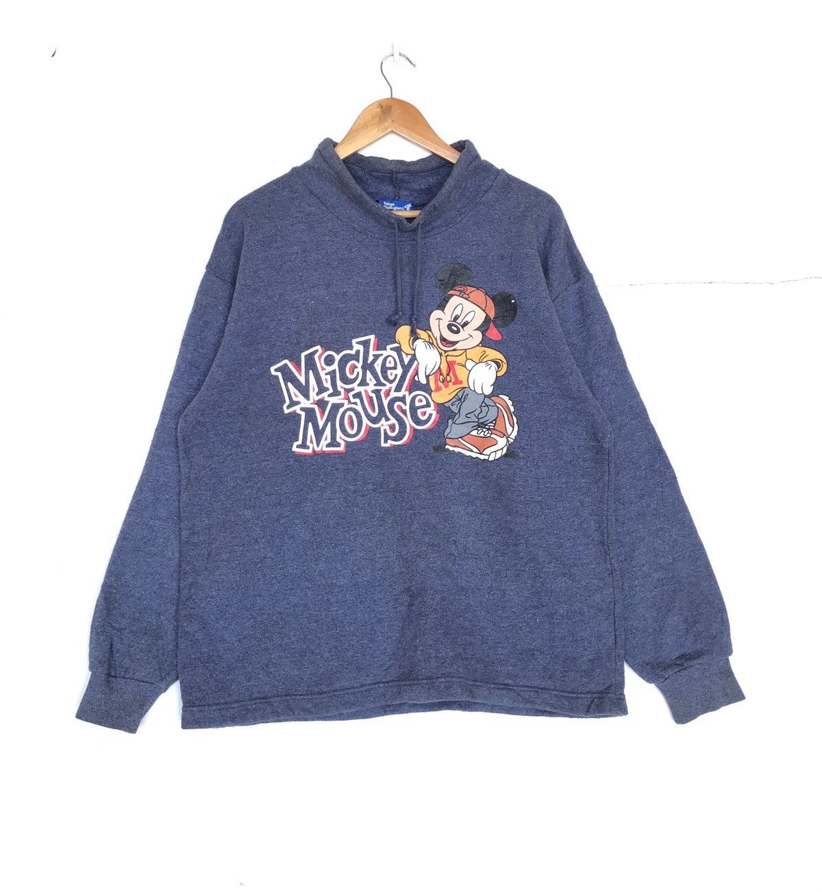 image of Vintage Mickey Mouse Pullover Big Logo Tokyo Disneyland in Blue, Men's (Size Large)
