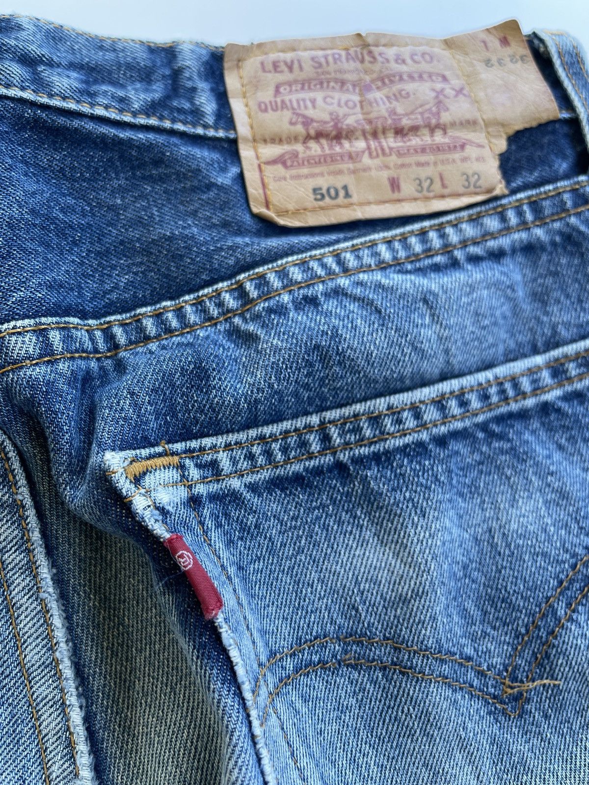 Levi's Vintage Clothing Vintage Levis Single R stamp 553 Distressed Denim Size US 31 - 12 Thumbnail