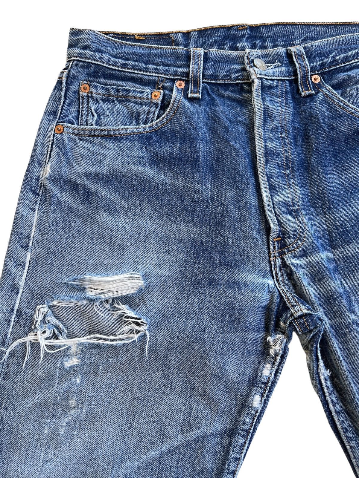 Levi's Vintage Clothing Vintage Levis Single R stamp 553 Distressed Denim Size US 31 - 6 Thumbnail