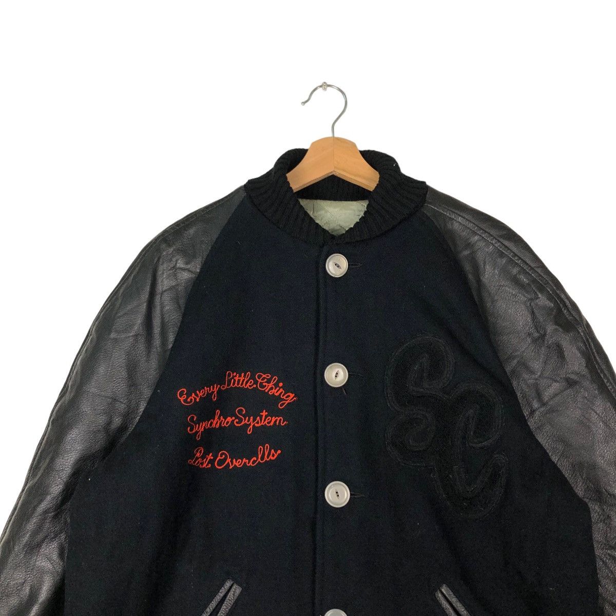 Vintage VINTAGE VARSITY JACKET SPANISHCURVES LEATHER HANDLING SPELL Size US L / EU 52-54 / 3 - 2 Thumbnail