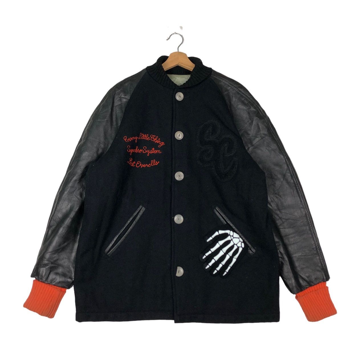 Vintage VINTAGE VARSITY JACKET SPANISHCURVES LEATHER HANDLING SPELL Size US L / EU 52-54 / 3 - 1 Thumbnail