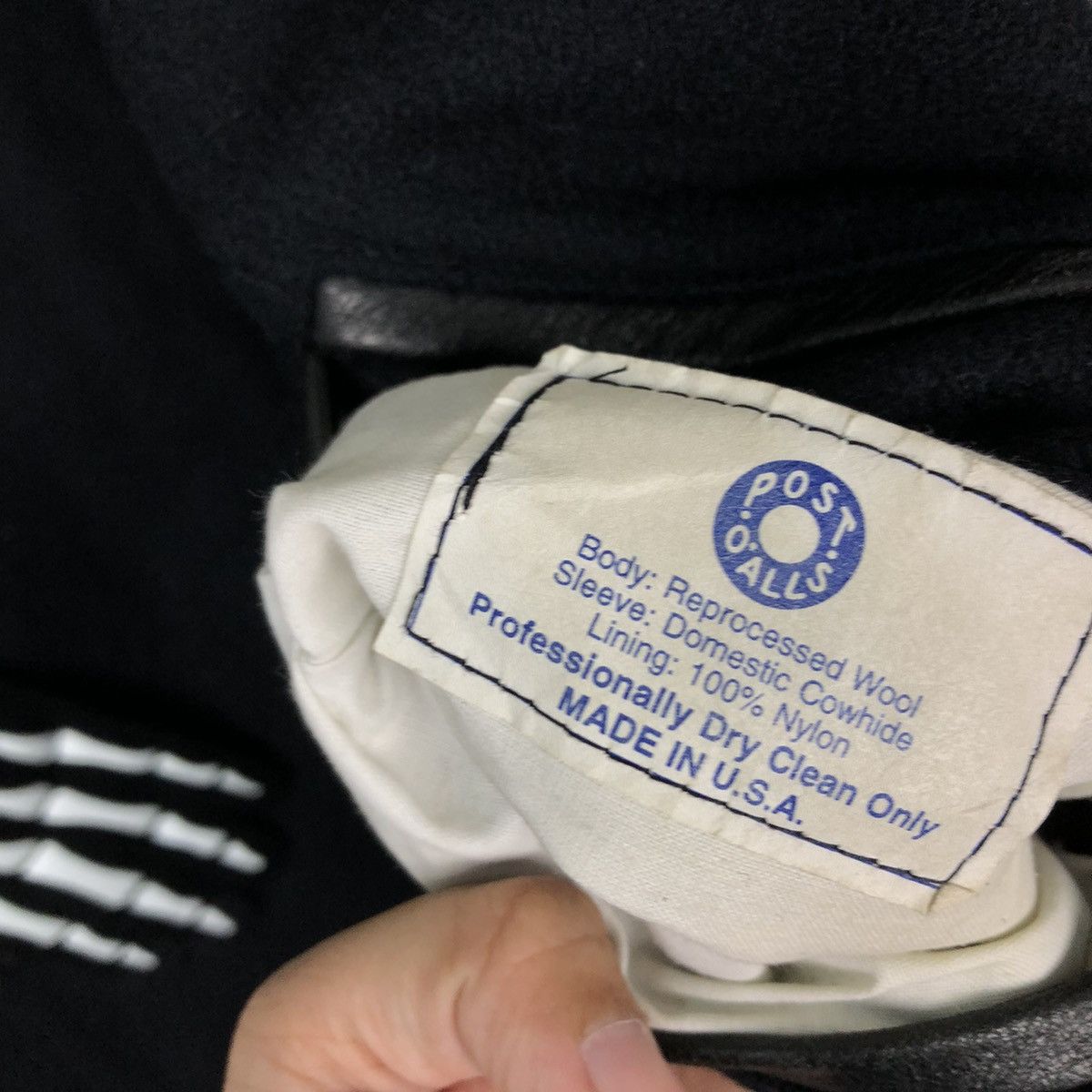 Vintage VINTAGE VARSITY JACKET SPANISHCURVES LEATHER HANDLING SPELL Size US L / EU 52-54 / 3 - 13 Thumbnail