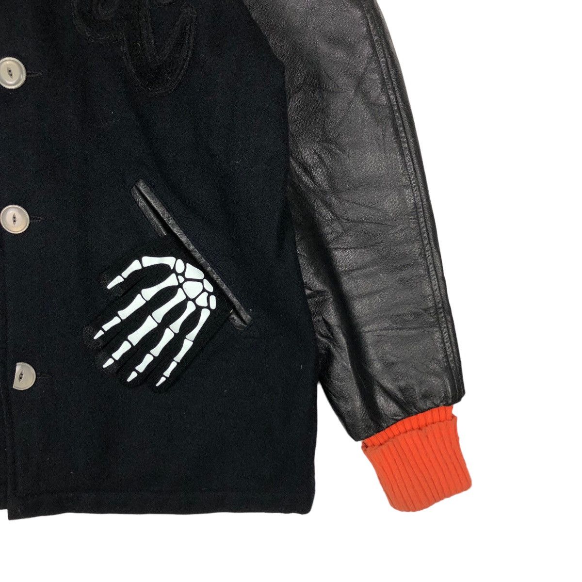 Vintage VINTAGE VARSITY JACKET SPANISHCURVES LEATHER HANDLING SPELL Size US L / EU 52-54 / 3 - 4 Thumbnail