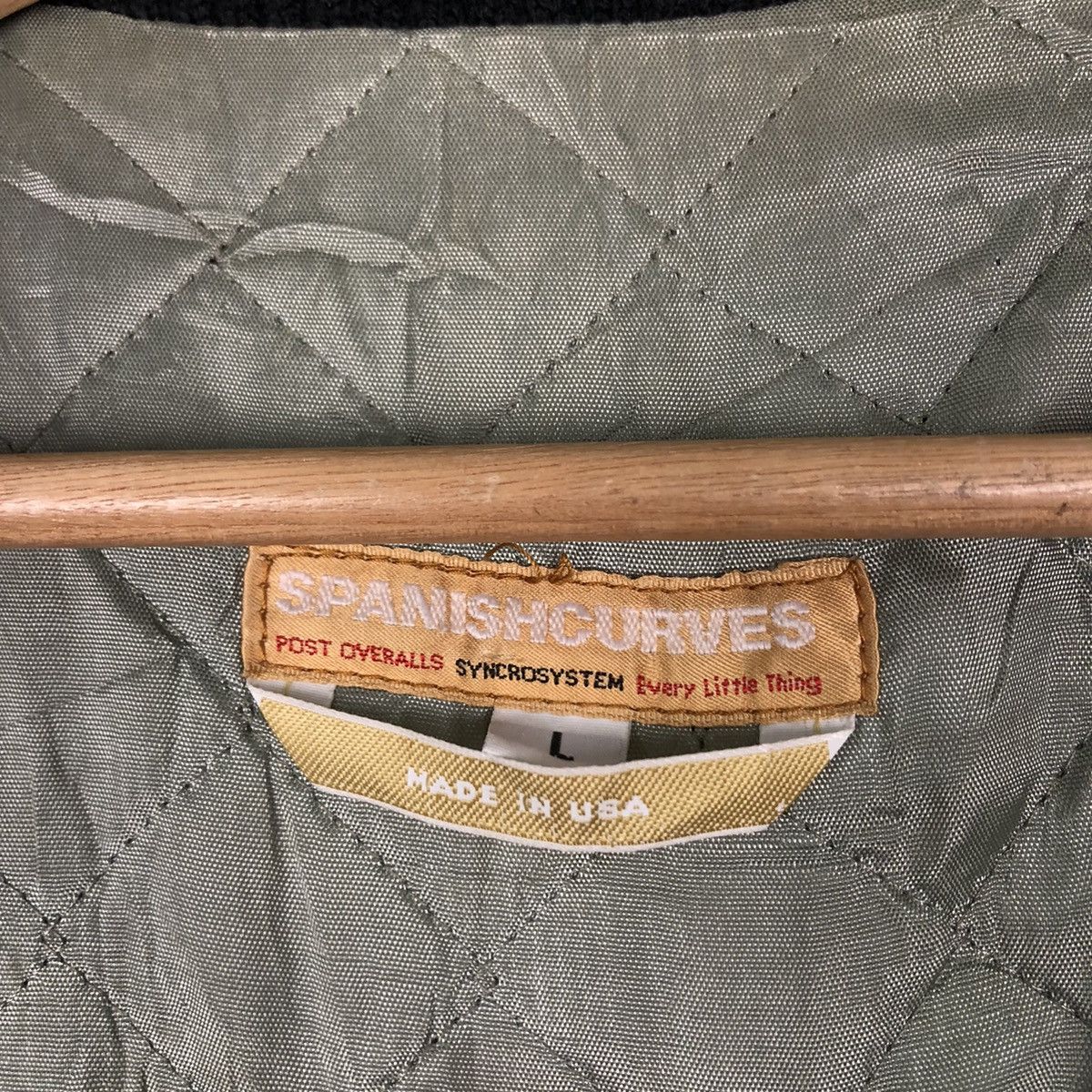 Vintage VINTAGE VARSITY JACKET SPANISHCURVES LEATHER HANDLING SPELL Size US L / EU 52-54 / 3 - 12 Thumbnail