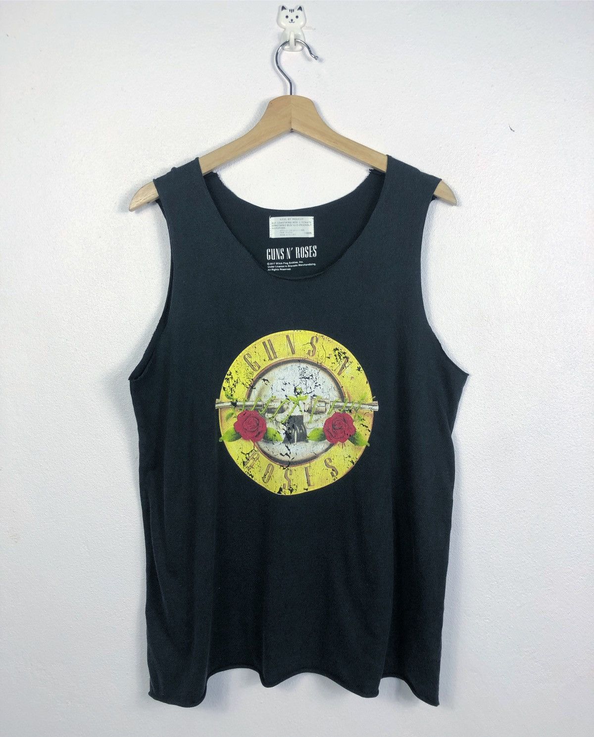 image of Band Tees x Guns N Roses Cropped Band Tee in Black, Men's (Size Small)