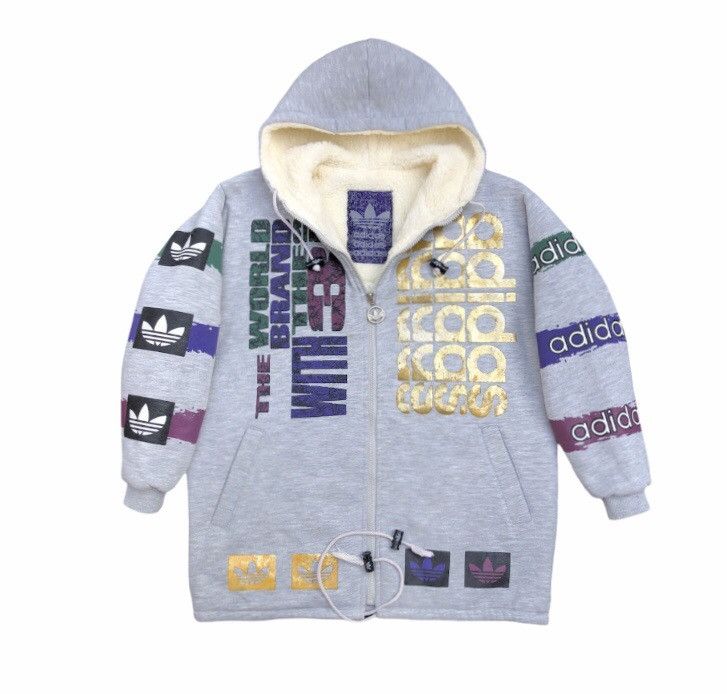 Adidas Vintage Adidas Trefoil Big Logo Fleece Hoodie Sweatshirt Size US S / EU 44-46 / 1 - 15 Thumbnail
