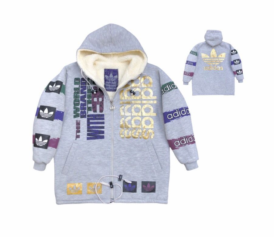 Adidas Vintage Adidas Trefoil Big Logo Fleece Hoodie Sweatshirt Size US S / EU 44-46 / 1 - 1 Thumbnail