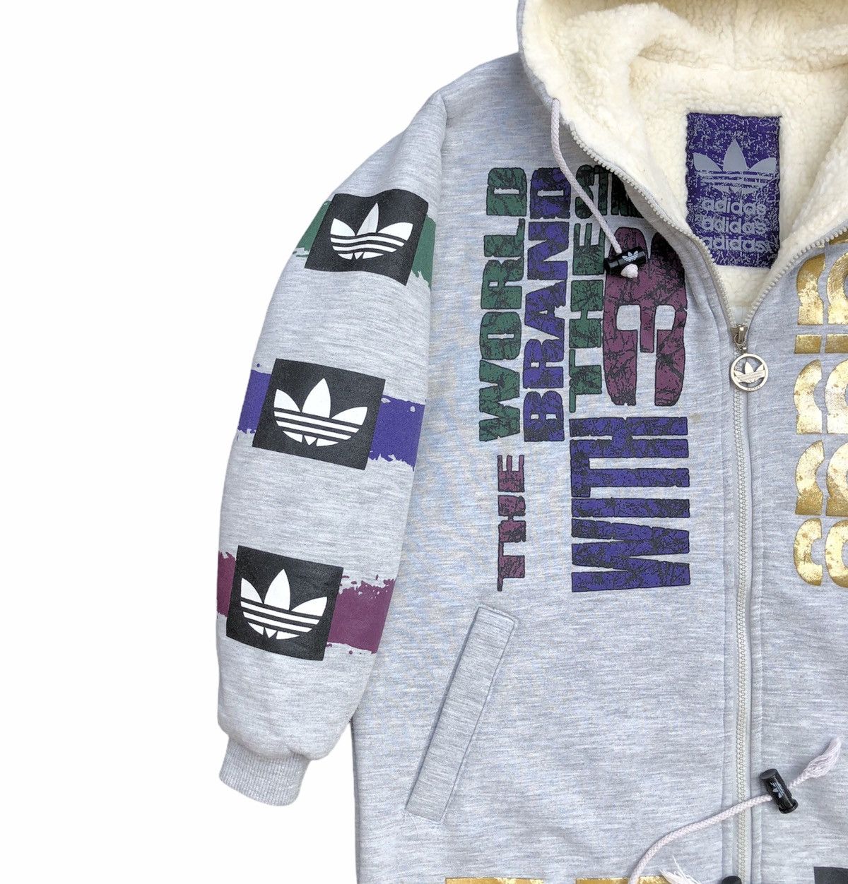 Adidas Vintage Adidas Trefoil Big Logo Fleece Hoodie Sweatshirt Size US S / EU 44-46 / 1 - 6 Thumbnail