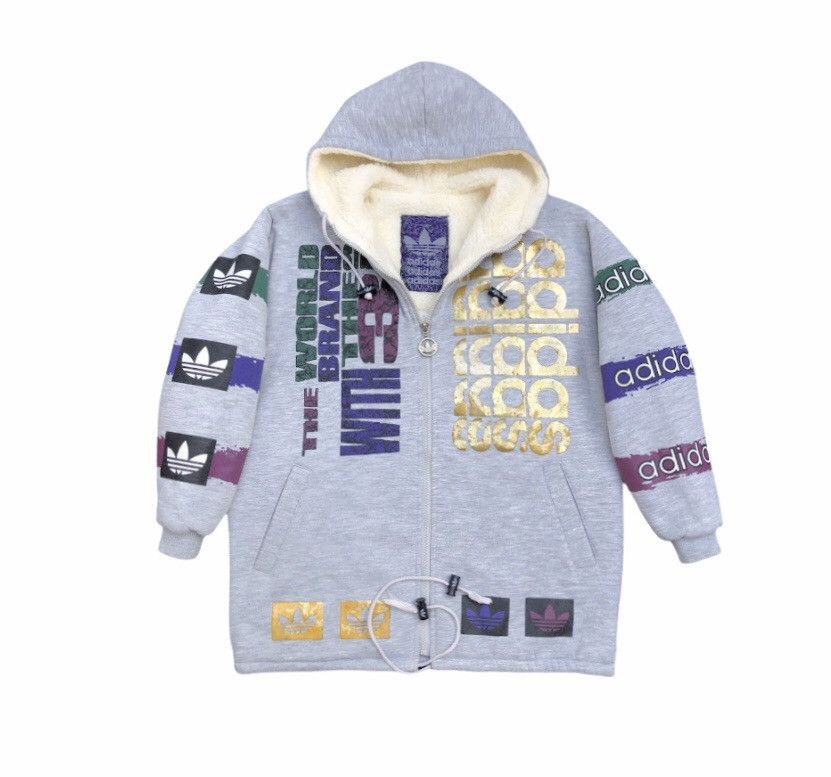 Adidas Vintage Adidas Trefoil Big Logo Fleece Hoodie Sweatshirt Size US S / EU 44-46 / 1 - 2 Thumbnail