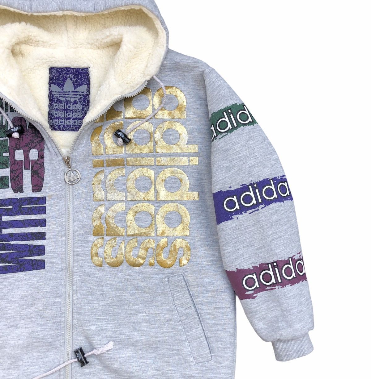Adidas Vintage Adidas Trefoil Big Logo Fleece Hoodie Sweatshirt Size US S / EU 44-46 / 1 - 5 Thumbnail