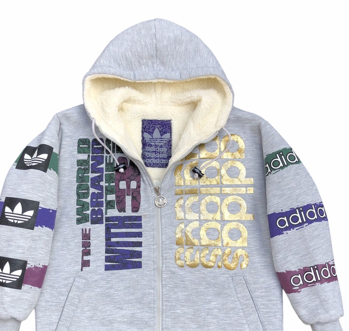 Adidas Vintage Adidas Trefoil Big Logo Fleece Hoodie Sweatshirt Size US S / EU 44-46 / 1 - 3 Thumbnail