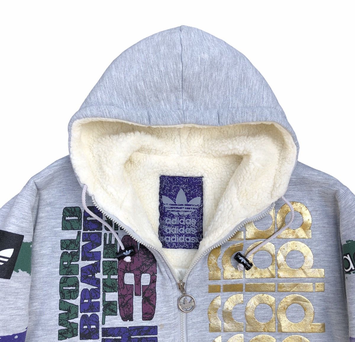 Adidas Vintage Adidas Trefoil Big Logo Fleece Hoodie Sweatshirt Size US S / EU 44-46 / 1 - 4 Thumbnail