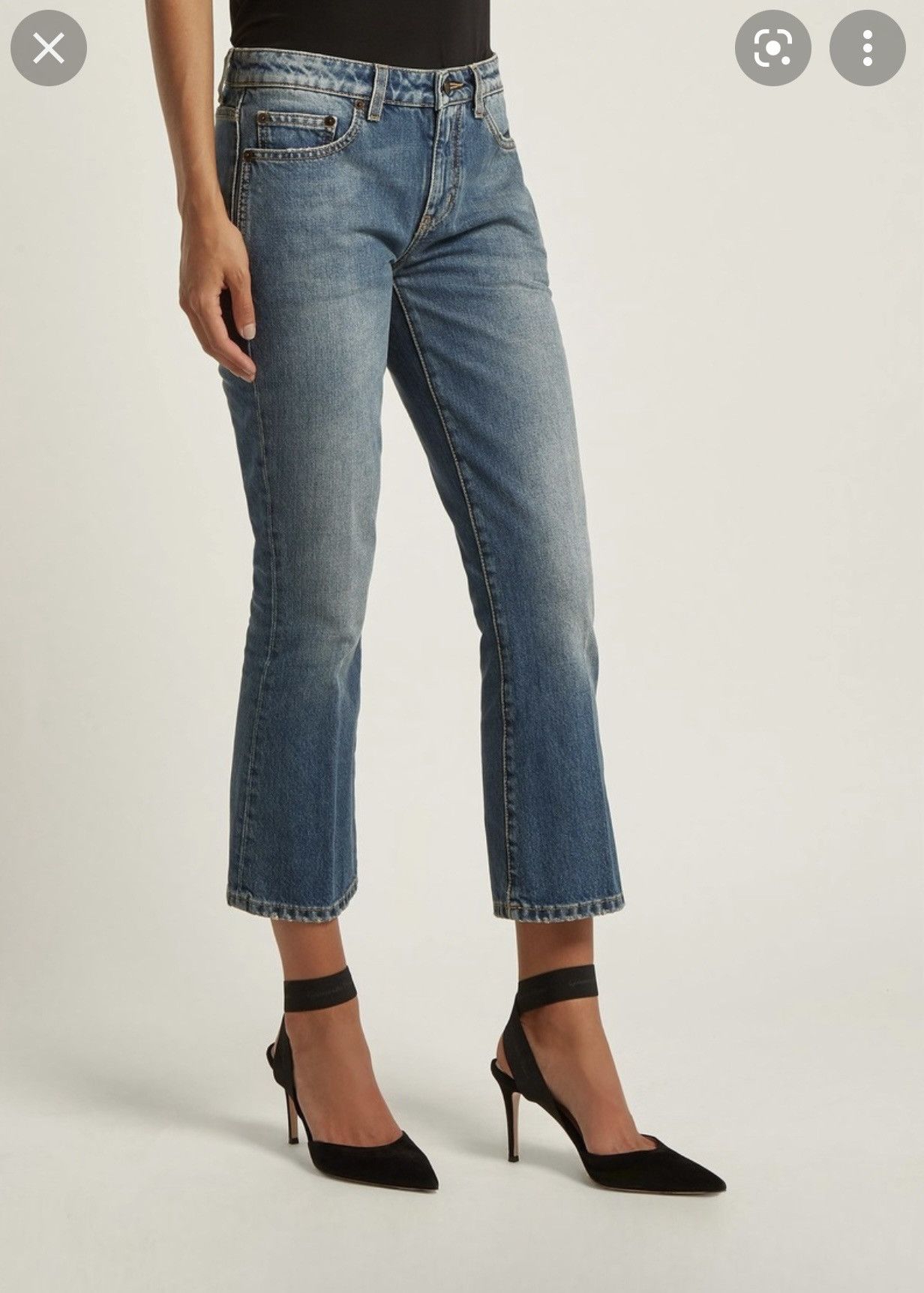 Hedi Slimane × Saint Laurent Paris Saint Laurent Paris Flare Jeans Cropped Size 30" / US 8 / IT 44 - 1 Thumbnail