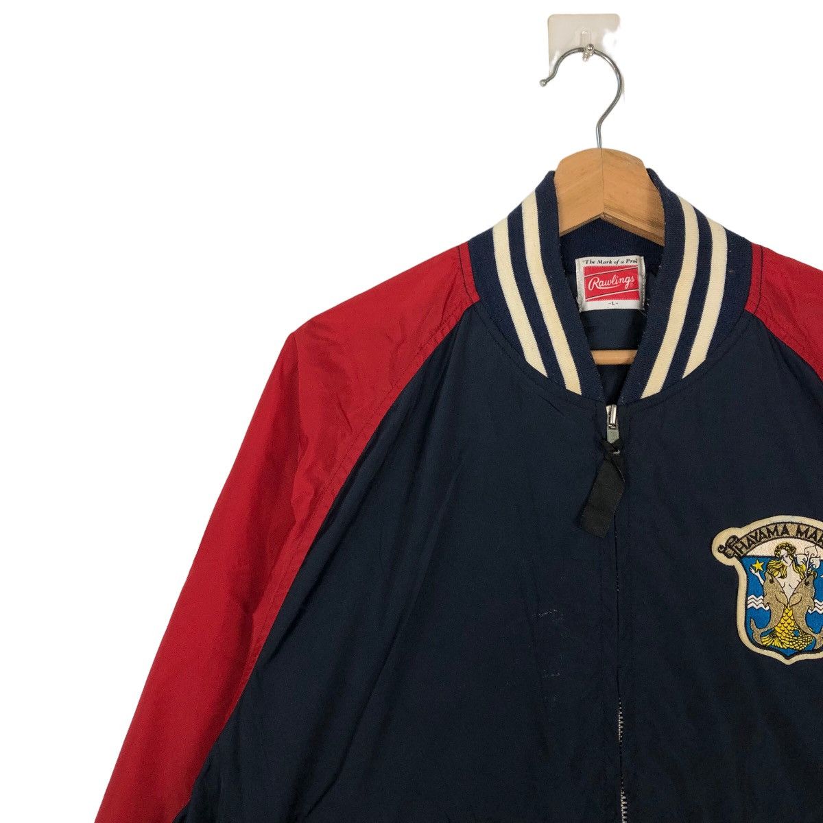 Japanese Brand VINTAGE BOMBER JACKET RAWLINGS USA BIG LOGO SPORTS Size US L / EU 52-54 / 3 - 6 Thumbnail