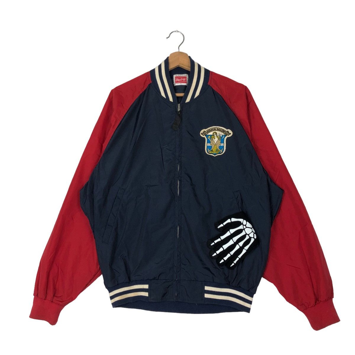 Japanese Brand VINTAGE BOMBER JACKET RAWLINGS USA BIG LOGO SPORTS Size US L / EU 52-54 / 3 - 1 Thumbnail